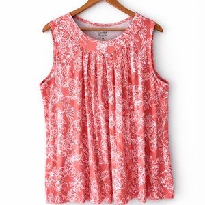 *NWOT* Croft & Barrow Pink Coral Pleated Tank Top- XXL